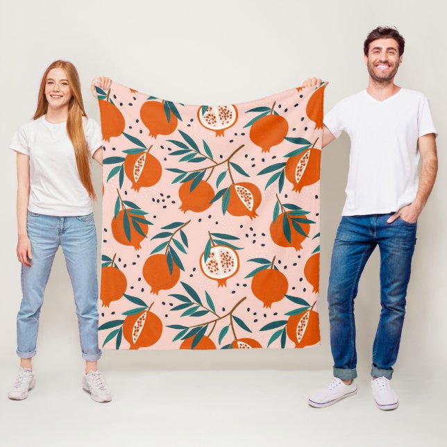 Colorful Pomegranate Pattern Fleece Blanket (In Situ)
