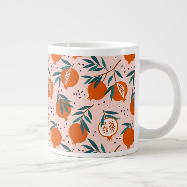 Colorful Pomegranate Pattern Giant Coffee Mug (Right)