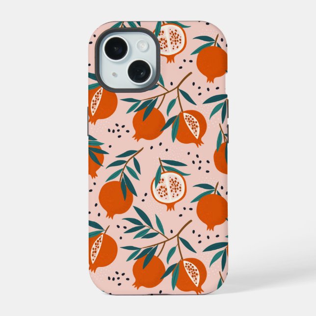 Colorful Pomegranate Pattern Iphone Case (Back)