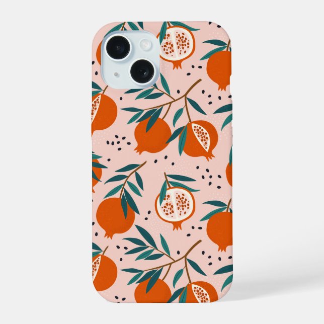 Colorful Pomegranate Pattern Iphone Case (Back)