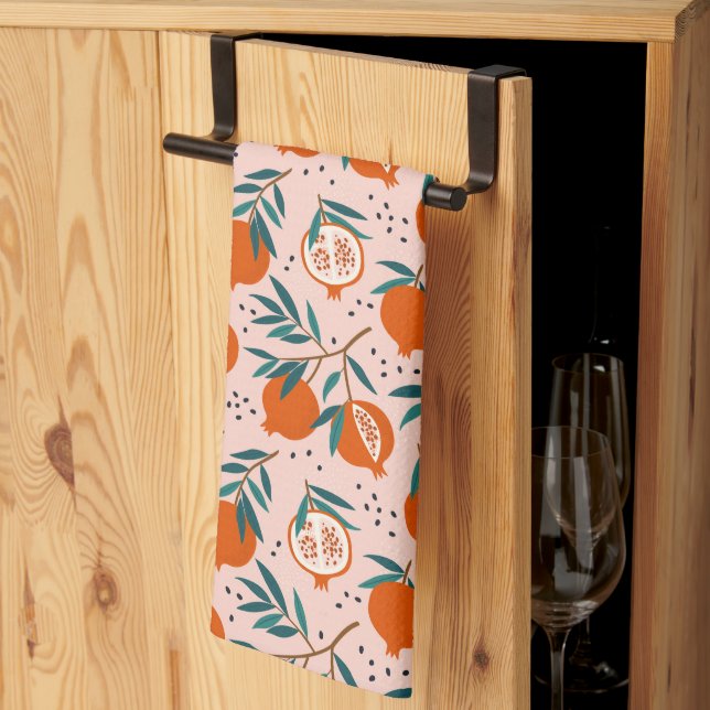 Colorful Pomegranate Pattern Kitchen Towel (Thirds Fold)