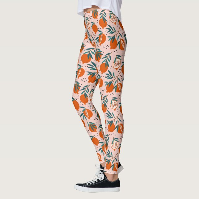 Colorful Pomegranate Pattern Leggings (Left)
