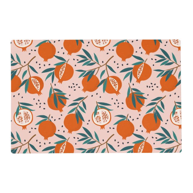 Colorful Pomegranate Pattern Placemat (Front)