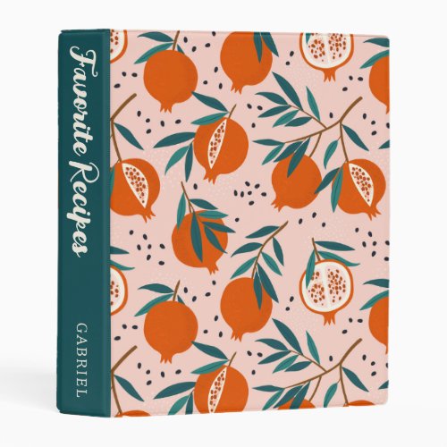 Colorful Pomegranate Pattern  Recipe Book Mini Binder