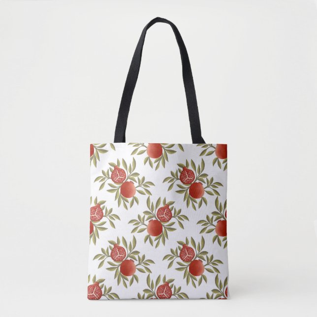 Colorful Pomegranate Pattern Tote Bag – Red Fru (Front)
