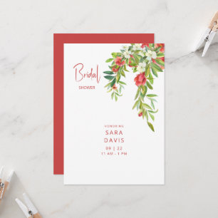 Colorful Pomegranate Tuscan Red Bridal Invitation