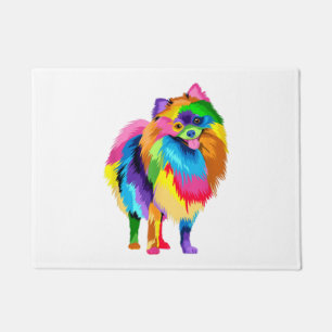 Colorful Pomeranian Artwork - Dog Lover Animal Bre Doormat