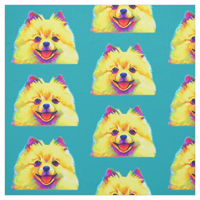 Colorful Pomeranian Fabric (Swatch)