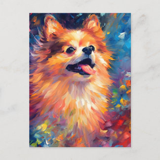 Colorful Pomeranian Postcard