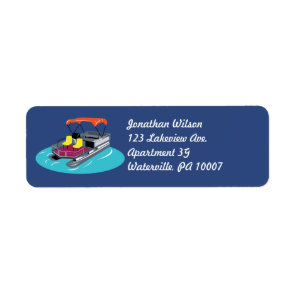 Colorful Pontoon Boat Return Address Labels