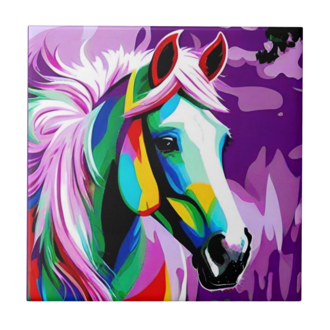 Colorful Pony Ceramic Tile (Front)
