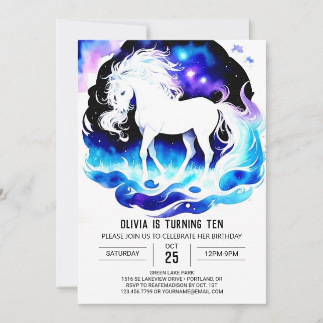 Colorful Pony Delight Birthday Invitation (Front)