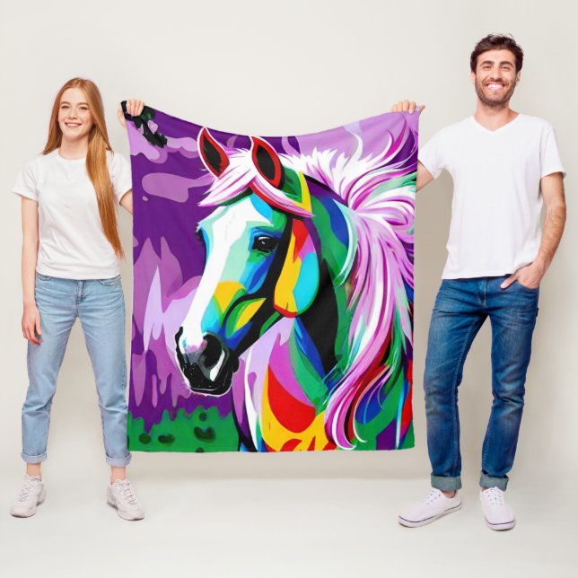 Colorful Pony Fleece Blanket (In Situ)