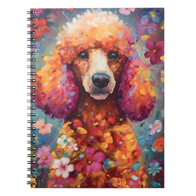 Colorful Poodle Notebook (Front)