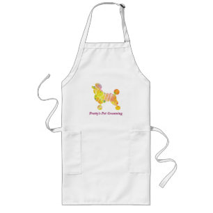 Colorful Poodle Pet Grooming Service Long Apron