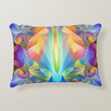 Colorful Poof Abstract Throw Pillow