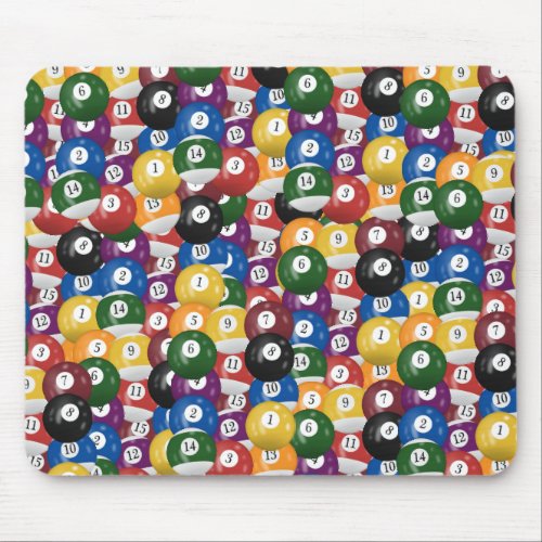 Colorful Pool Balls Mouse Pad