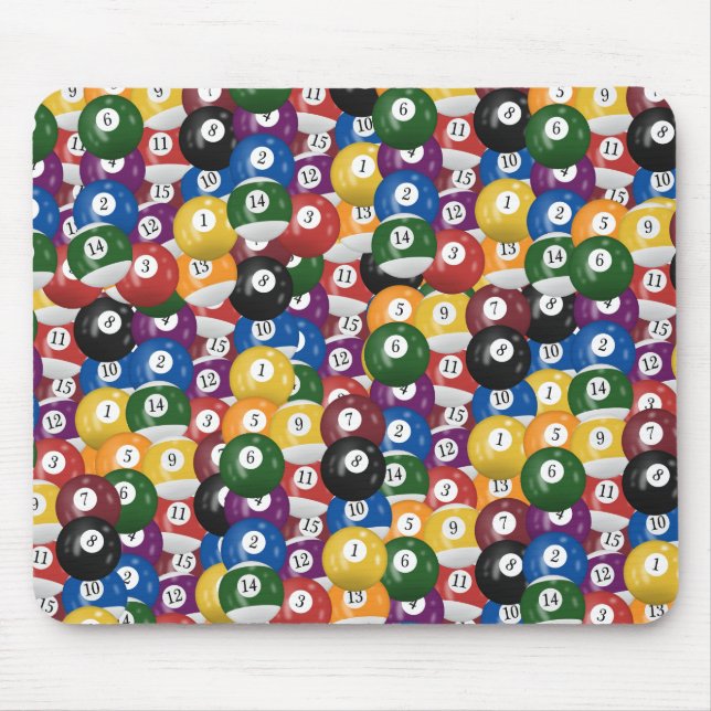 Colorful Pool Balls Mouse Pad (Front)
