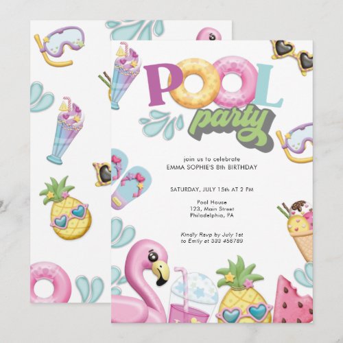 Colorful Pool Party Birthday Summer