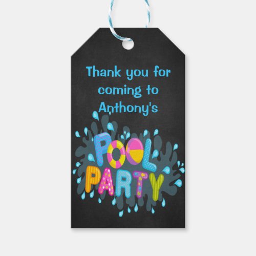 Colorful Pool Party Personalized Gift Tags