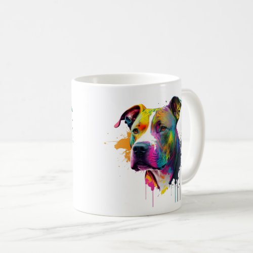 Colorful Pop Art American Staffordshire Dog Lover Coffee Mug