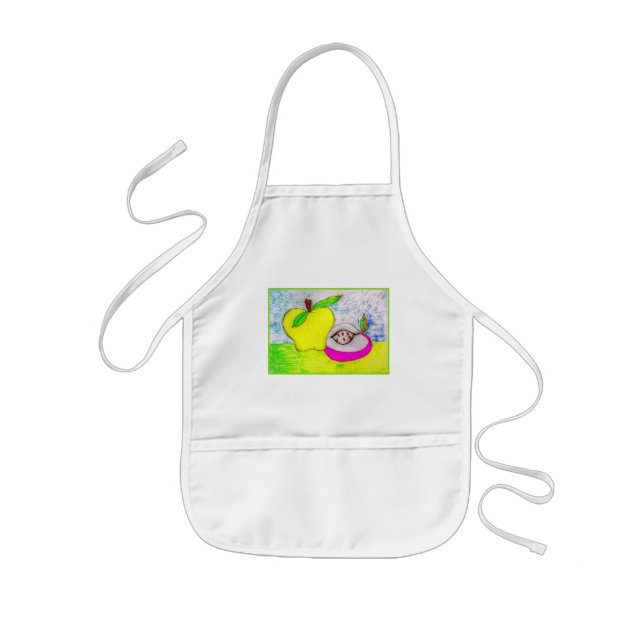 Colorful Pop Art Apples Kids Apron (Front)