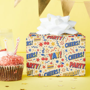 Colorful Pop Art Birthday Party Wrapping Paper