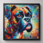 Colorful Pop Art Boxer Dog Dogs Teal Blue Puppy Peel And Stick Photo Tile<br><div class="desc">Boxers are often seen as symbols of strength, courage, and determination. Their powerful build and tenacious spirit represent resilience and the ability to overcome challenges. In many cultures, boxers are also associated with loyalty and protection, as they are known for their strong bonds with their owners and their protective nature....</div>