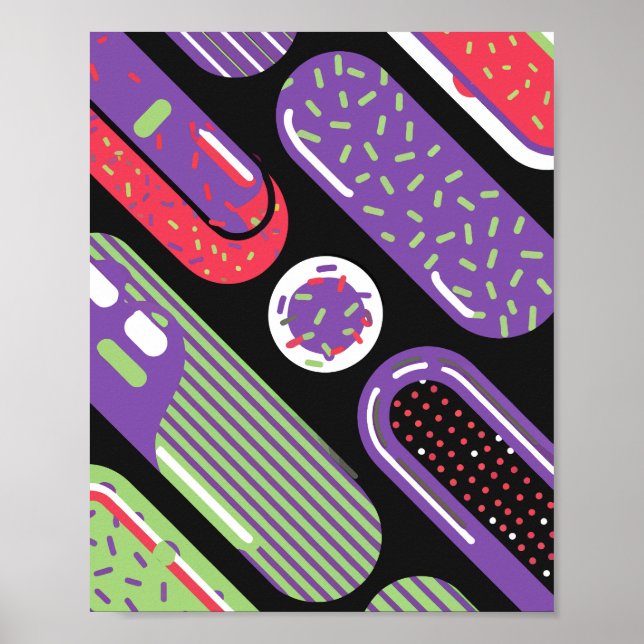Colorful Pop Art Candy Pattern Poster (Front)