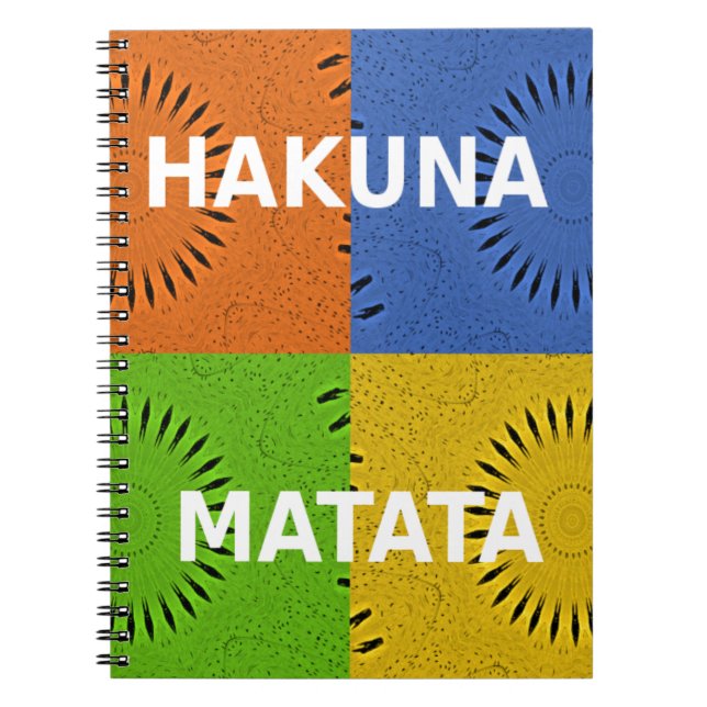 Colorful Pop Art Collage & "Hakuna Matata" Message Notebook (Front)