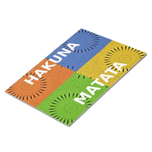 Colorful Pop Art Collage & "Hakuna Matata" Message Notepad (Angled)