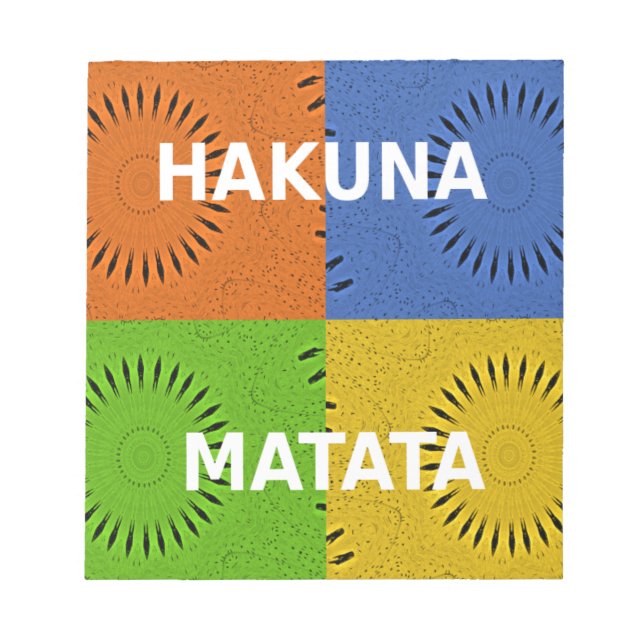 Colorful Pop Art Collage & "Hakuna Matata" Message Notepad (Front)
