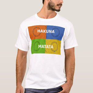 Colorful Pop Art Collage & "Hakuna Matata" Message T-Shirt