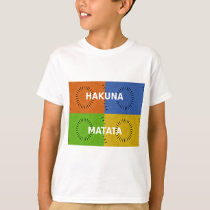 Colorful Pop Art Collage & "Hakuna Matata" Message T-Shirt