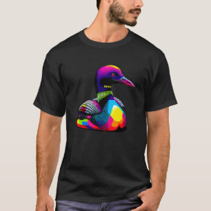 Colorful Pop Art Common Loon Birdwatching T-Shirt