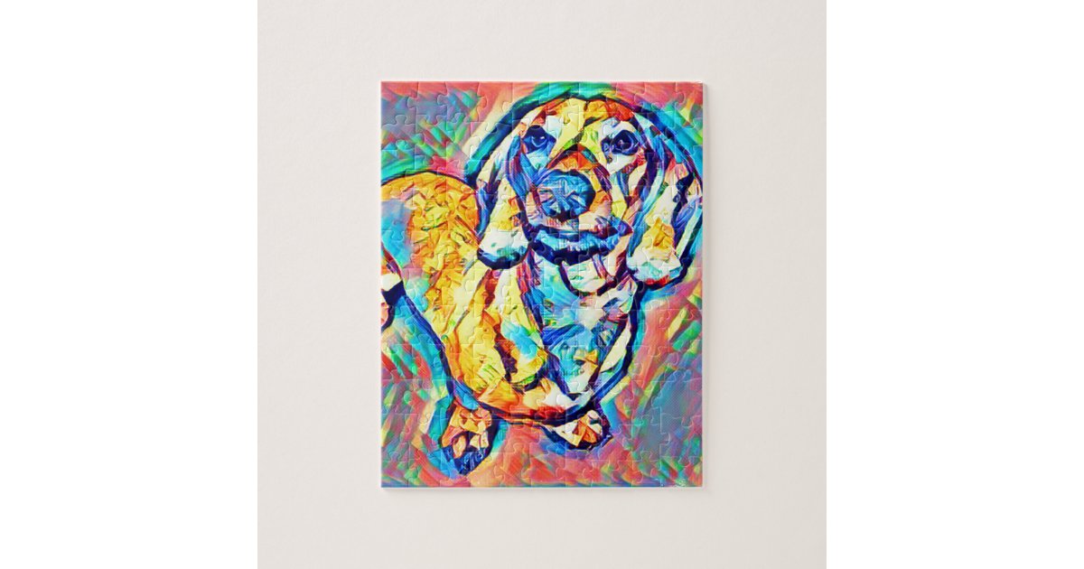 Colorful Pop Art Dachshund Jigsaw Puzzle | Zazzle