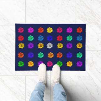 Colorful Pop Art Daisies Cute Girly Adorable Fun Doormat