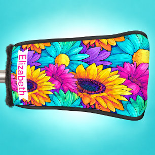 Colorful Pop Art Daisy Personalized Golf Head Cover