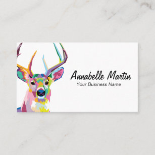 Colorful Pop Art Deer Business Card