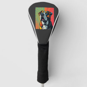 Colorful Pop Art Dog Illustration Bold & Fun Pet Golf Head Cover