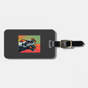 Colorful Pop Art Dog Illustration Bold & Fun Pet Luggage Tag