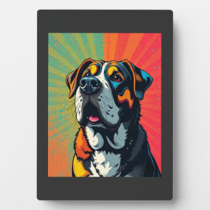 Colorful Pop Art Dog Illustration  Bold & Fun Pet Plaque