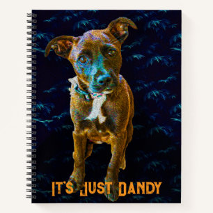 Colorful Pop Art Dog Portrait — "It's Just Dandy" Notebook