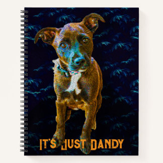Colorful Pop Art Dog Portrait — "It's Just Dandy" Notebook