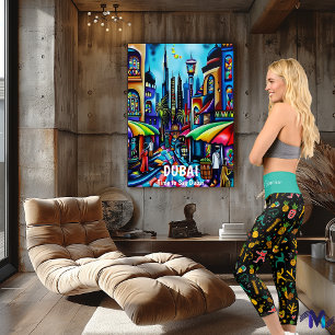 Colorful Pop Art Doodle Pattern on Black Capri Leggings