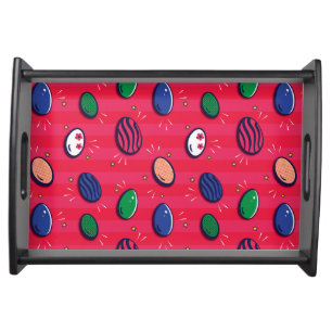 Colorful Pop Art Easter Eggs Pattern Serving Tray