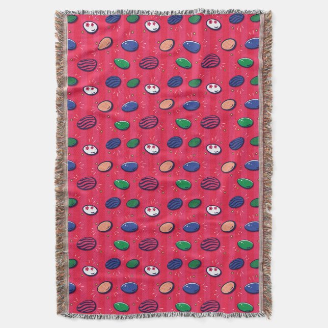 Colorful Pop Art Easter Eggs Pattern Throw Blanket (Front Vertical)
