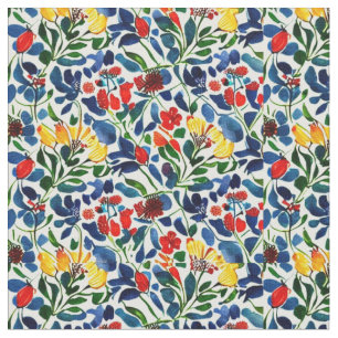 Colorful Pop Art Flowers Fabric