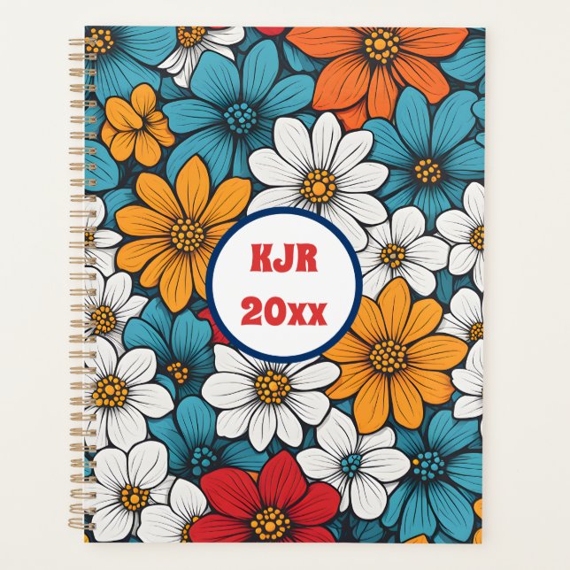 Colorful Pop Art Flowers Planner (Front)