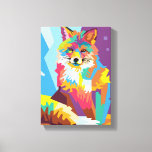 Colorful Pop Art Fox Portrait Canvas Print<br><div class="desc">Vibrant shades of blue,  purple,  and orange combine in this incredibly colorful pop art portrait of a fox that offers up a modern,  trendy,  and unique interpretation of this beautiful woodland animal.</div>